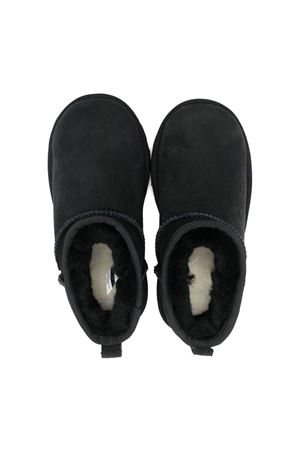 black leather mini ankle boots UGG KIDS | 1130750KBLK